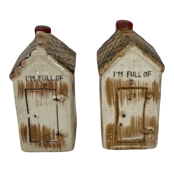 Vintage Other - Vintage Ceramic Outhouse Salt and Pepper Shakers “I'm Fulla S, I’m Fulla P”